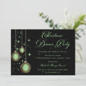 Invitation Ornements de Noël Vert Soirée de Noël (Debout devant)