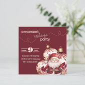 Invitation Ornements de vacances en Bourgogne et or avec Père (Debout devant)