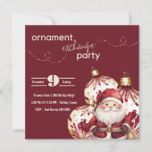 Invitation Ornements de vacances en Bourgogne et or avec Père (Devant)