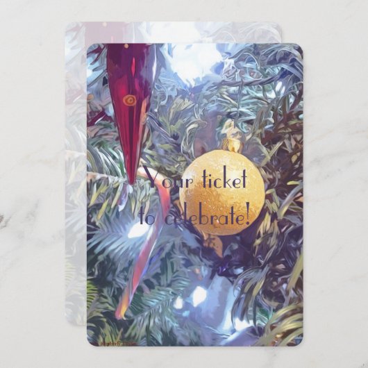 Invitation Ornements de vacances en hiver (Devant / Derrière)