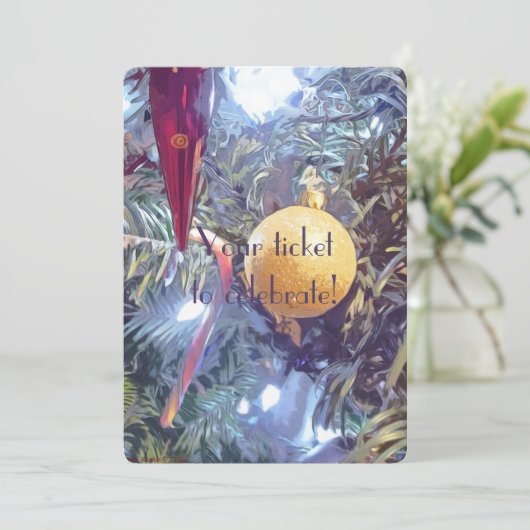 Invitation Ornements de vacances en hiver (Debout devant)