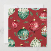Invitation Ornements de vacances Open House en rouge et vert (Dos)