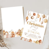 Invitation Ornements d'or Fête de Noël