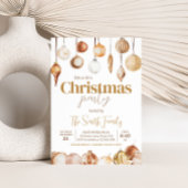 Invitation Ornements d'or Fête de Noël