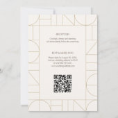 Invitation Ornements dorés modernes mariage crème (Dos)