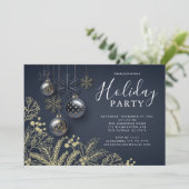 Invitation Ornements Élégants Fête de Noël (Debout devant)