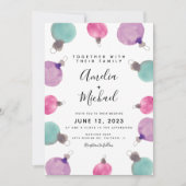 Invitation Ornements en aquarelle à la main de Noël Mariage f (Devant)