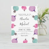 Invitation Ornements en aquarelle à la main de Noël Mariage f (Debout devant)