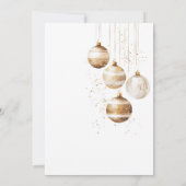 Invitation Ornements en bronze or Baubles Noël fête (Dos)