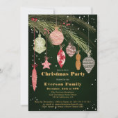 Invitation Ornements festifs Joyeux Illustrations de Noël (Devant)