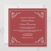 Invitation Ornements romantiques Crimson Mariage (Dos)