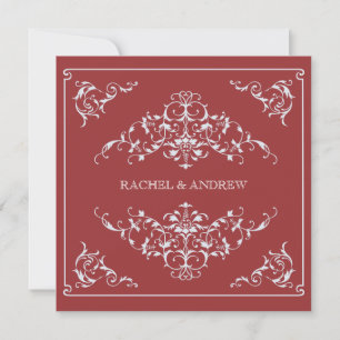 Invitation Ornements romantiques Crimson Mariage