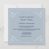 Invitation Ornements romantiques Mariage bleu clair (Dos)