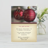 Invitation Ornements rouges du bureau de vacances (Debout devant)