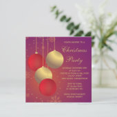 Invitation Ornements rouges et dorés Fête de Noël/Fêtes (Debout devant)