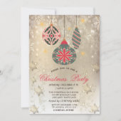 Invitation Ornements vintages Snowflakes Gold Party (Devant)