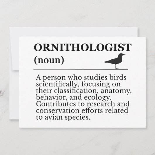 Invitation Ornithologist Definition - Vogelkunde (Birdwatchin (Devant)