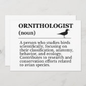 Invitation Ornithologist Definition - Vogelkunde (Birdwatchin (Devant / Derrière)