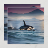 Invitation Orques De Mère Et De Bébé Dans L'Océan, (Devant / Derrière)