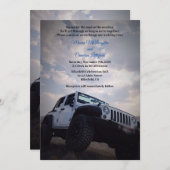 Invitation ORV GP Off Road 4X4 Mariage, Douche Party (Devant / Derrière)