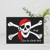 Invitation Os de crâne et de croix (Debout devant)