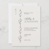 Invitation Os Mariage du diviseur botanique moderne (Devant)