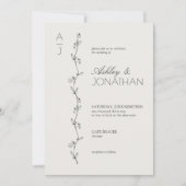 Invitation Os Mariage du diviseur botanique moderne (Devant)