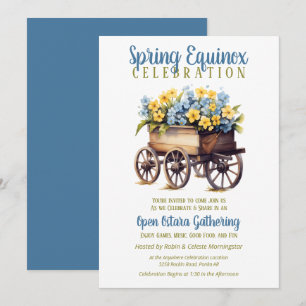 Invitation Ostara Équinoxe de Printemps Chariot de Fleurs Vin