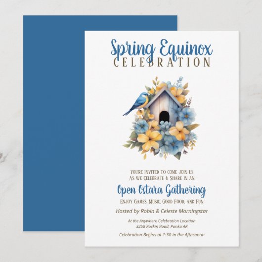 Invitation Ostara Équinoxe de Printemps Maison des Oiseaux Sa (Devant / Derrière)