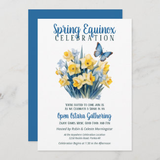Invitation Ostara Spring Equinox Daffodil Butterfly Sabbat