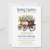 Invitation Ostara Spring Equinox Vintage Flower Cart Sabbat (Devant)