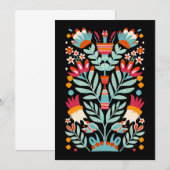 Invitation Otomi Flower Motif mexicain Floral Art (Devant / Derrière)