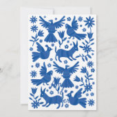 INVITATION OTOMI MEXICAINE CŒUR BLEU (Dos)