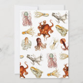 Invitation Otopus Cephalopod Animaux de l'océan Anniversaire (Dos)