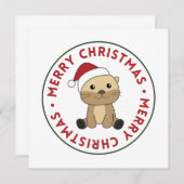Invitation Otter Christmas Snow Winter Animals Otter Invitati (Devant / Derrière)