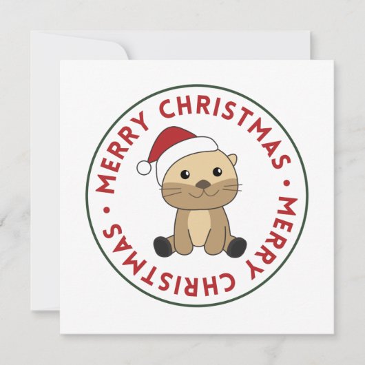 Invitation Otter Christmas Snow Winter Animals Otter Invitati (Devant)