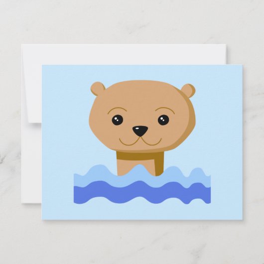 Invitation Otter de natation. (Dos)