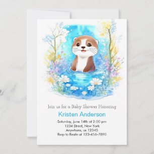 Invitation Otter Dreamscape Blue Boy Baby shower