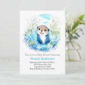 Invitation Otter Dreamscape Boy Baby shower (Debout devant)