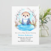 Invitation Otter Dreamscape Whimsical Magic Baby shower garço (Debout devant)