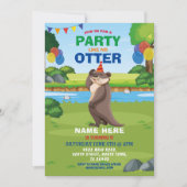 Invitation Otter Fun Anniversaire Parc de fête Zoo Animal (Devant)