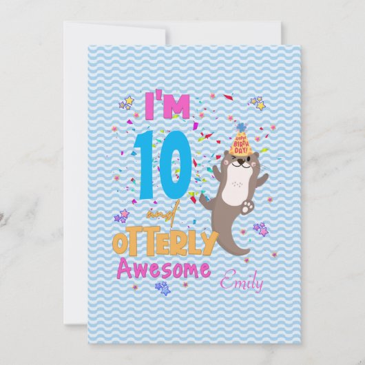 Invitation Otter Otterly fantastique fille d'anniversaire  (Devant)