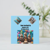 Invitation Otter Triplets Anniversaire, Anniversaire Invitati (Debout devant)