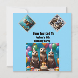Invitation Otter Triplets Anniversaire, Anniversaire Invitati