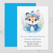 Invitation Otter Whimsy Watercolor Baby shower garçon (Devant / Derrière)
