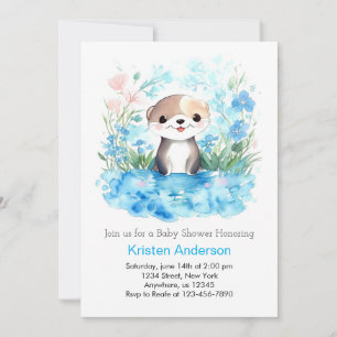 Invitation Otterly Joyful Watercolor Boy Baby shower