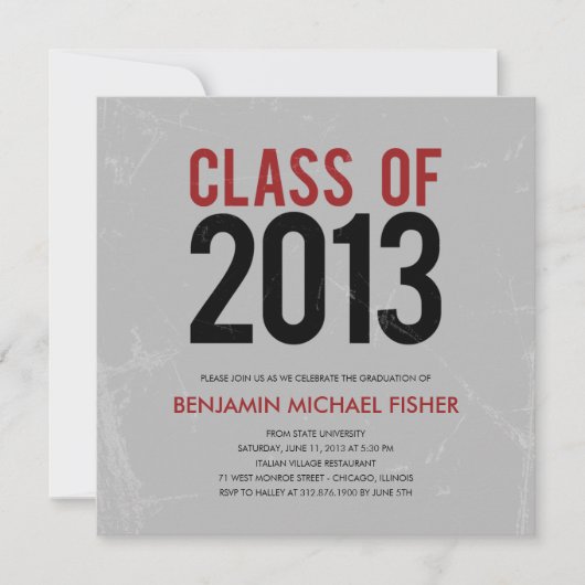 Invitation ou annonce d'un groupe de diplômés Vint (Devant)