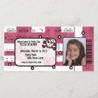 Invitation ou carte de remerciements de billet de