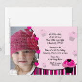 Invitation ou Carte de remerciements de Cupcake (Devant / Derrière)