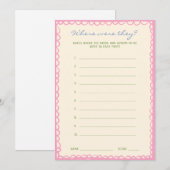 Invitation Où étaient-ils Fête des mariées Game Card (Devant / Derrière)